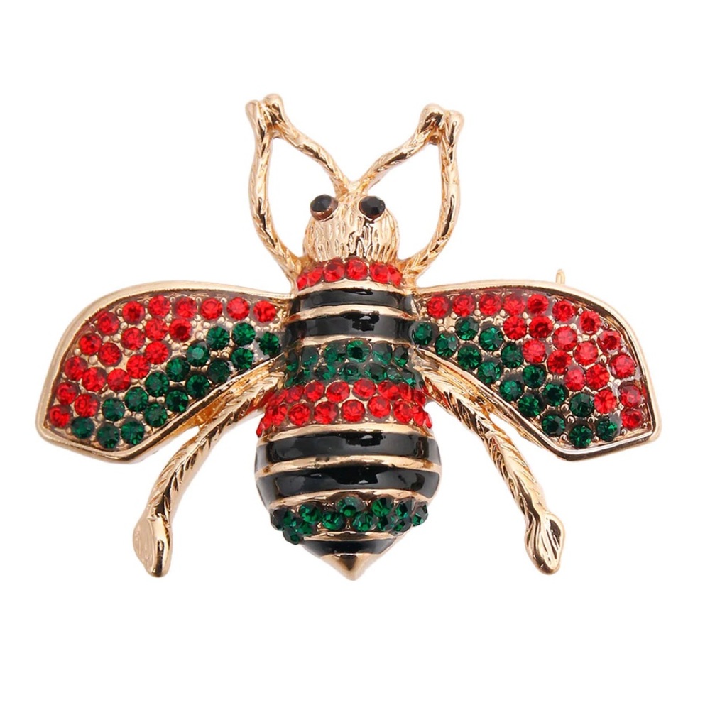 Designer Style Bee Rhinestone Brooch